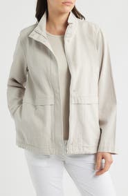 Eileen Fisher Zip-Up Organic Cotton & Organic Linen Jacket