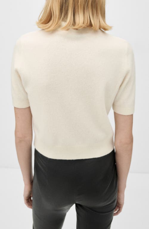 Mango Turtleneck Crop Cashmere Sweater In Neutral
