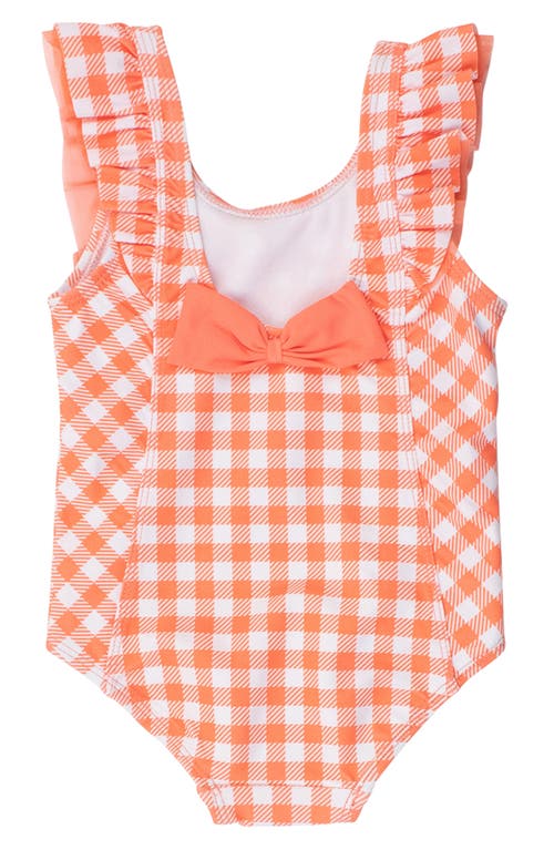 Rufflebutts Gingham Waterfall Ruffle One-piece Swimsuit
