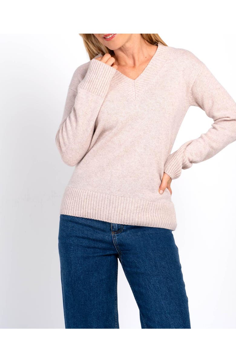 Kettlewell Anya V-Neck Sweater, Alternate, color, Champagne Marl