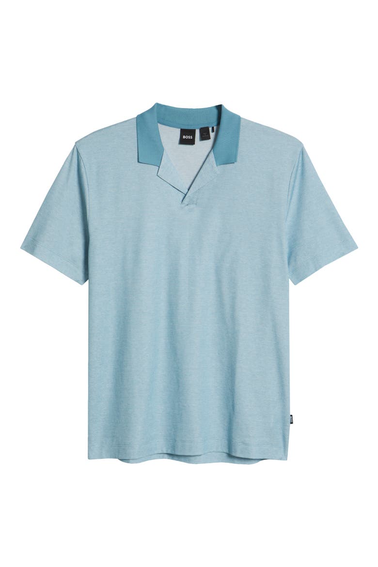 Pye Textured Johnny Collar Polo, Alternate, color, LIGHT BLUE