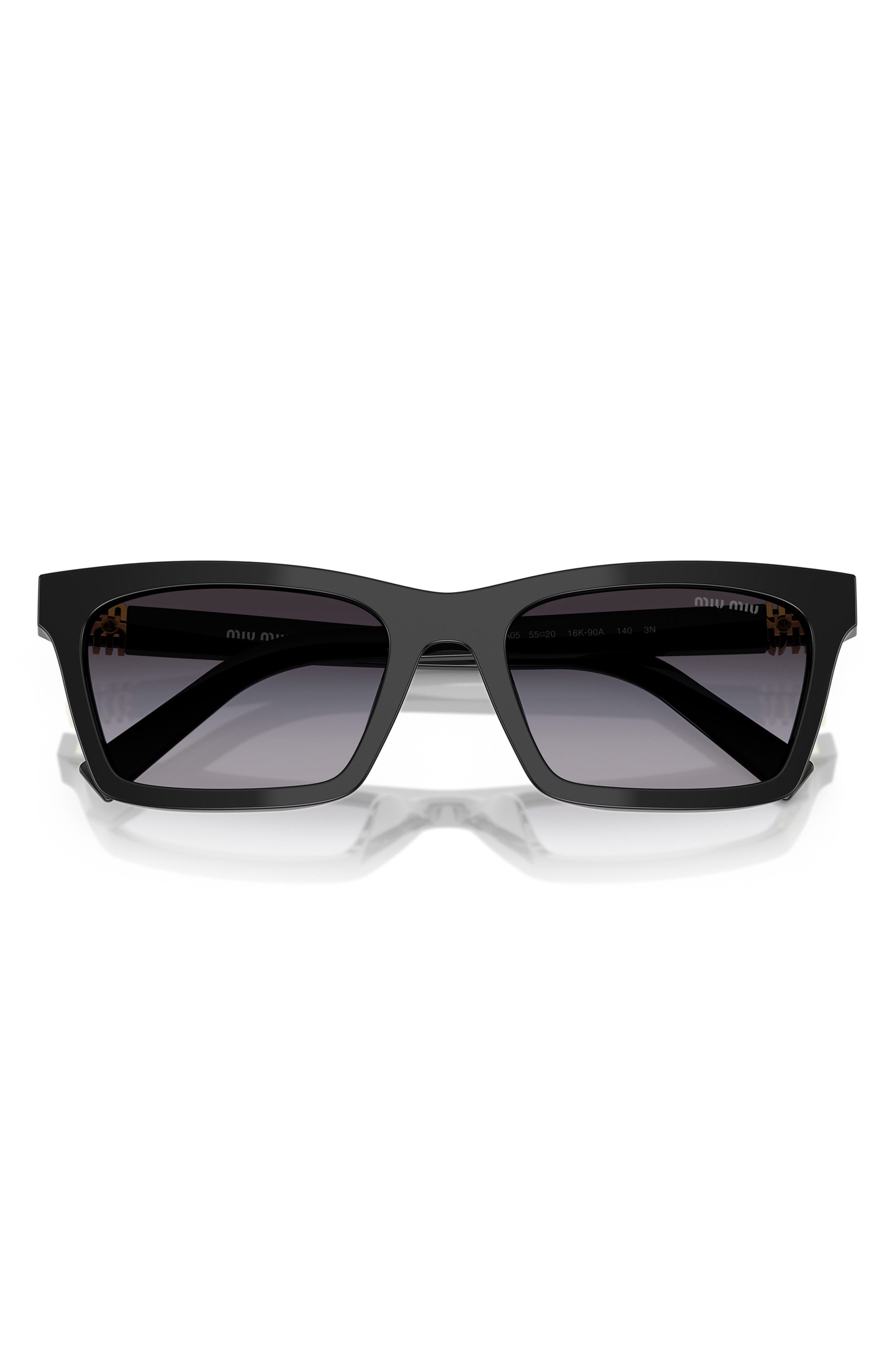 Женские солнцезащитные очки Miu Miu 55mm Gradient Rectangular Sunglasses — фото 4