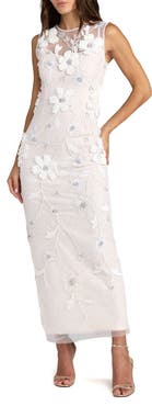 Mac Duggal Sleeveless Embellished Lace Column Dress