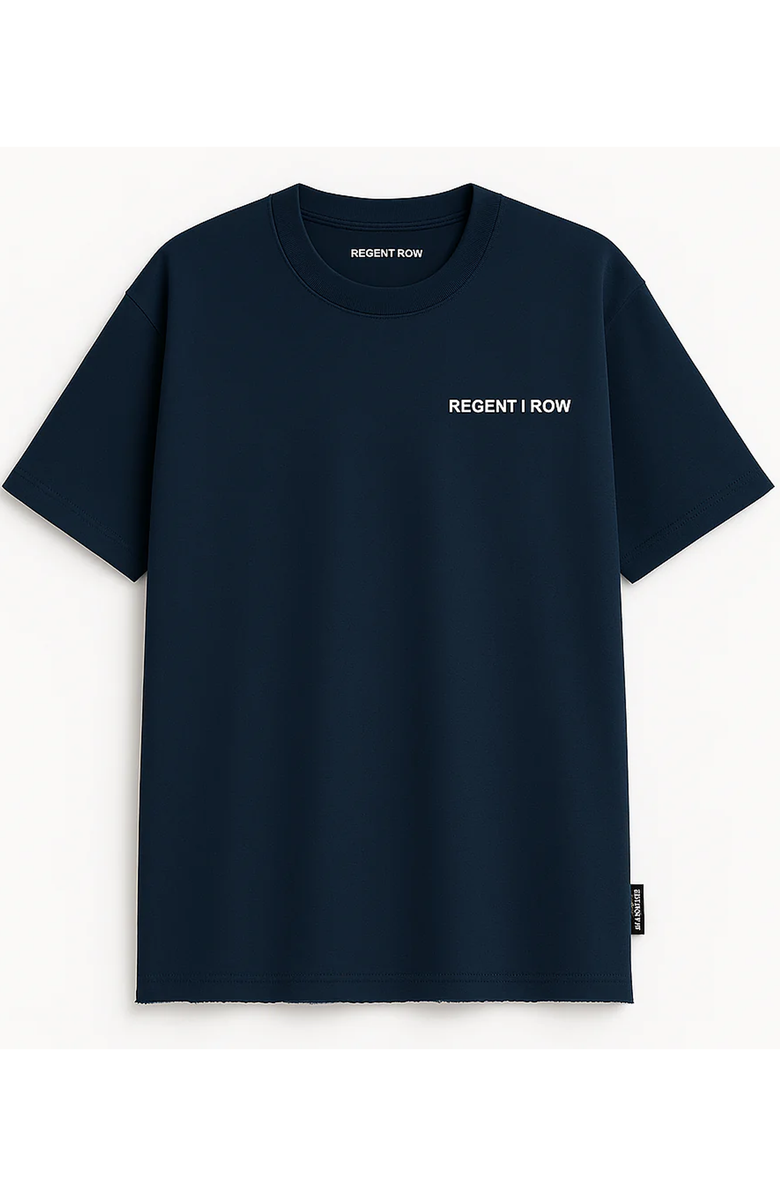 Regent Row Men’s Organic Cotton T-Shirt Navy Blue | Classic Crew Neck Short Sleeve Tee with Logo, Soft Breathable Casual Top, Main, color, Navy