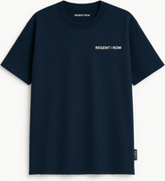 Regent Row Men’s Organic Cotton T-Shirt Navy Blue | Classic Crew Neck Short Sleeve Tee with Logo, Soft Breathable Casual Top