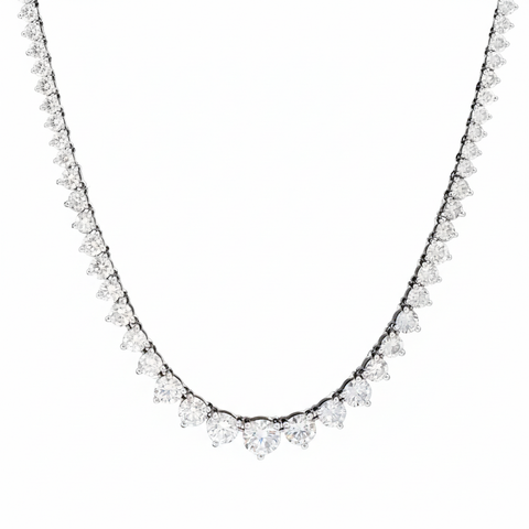 The Liz 3 Prong Graduated Tennis Necklace
