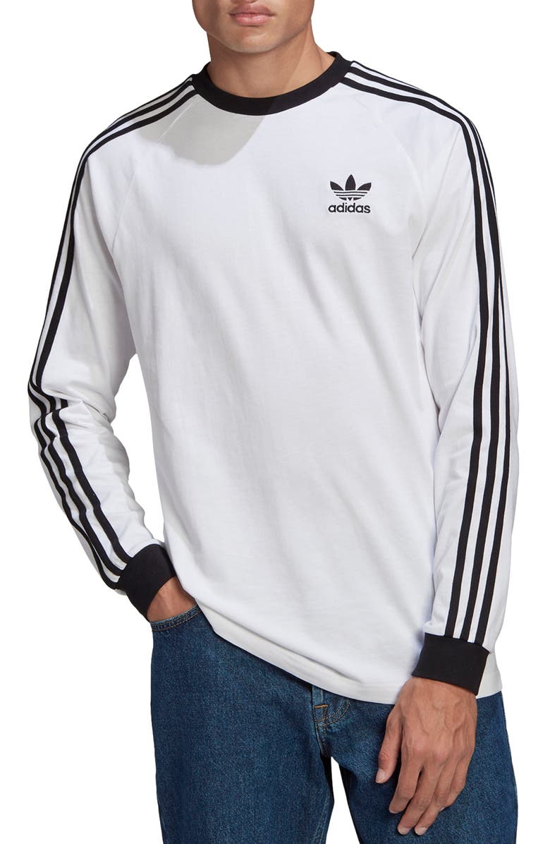 adidas 3-Stripes Long Sleeve Graphic Tee, Main, color, 