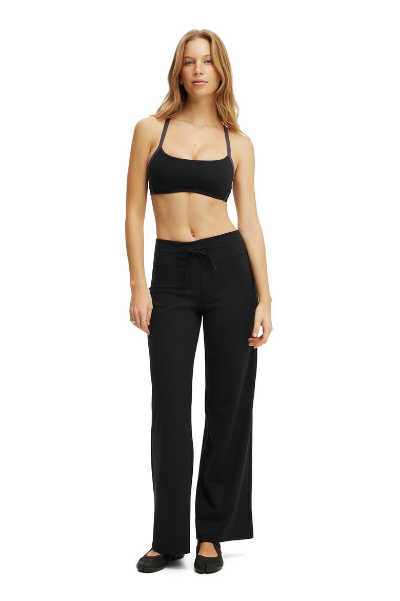 Women's Active Ultra Soft Contrast T Bar Crop, Alternate, color, Black Graphite