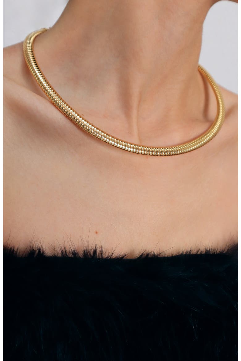 Minimalist Choker, Alternate, color, Gold