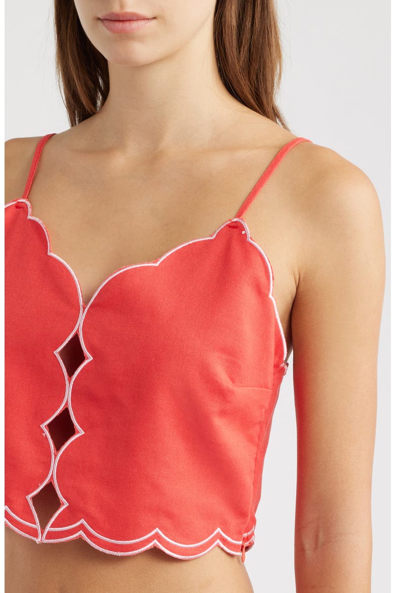 Muro Scallop Top, Alternate, color, CORAL