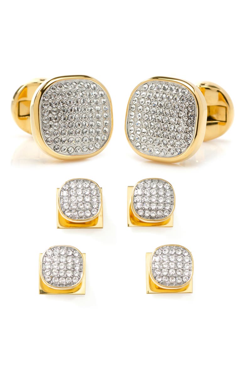 Cufflinks, Inc. Pavé Crystal Cuff Links, Main, color, Gold