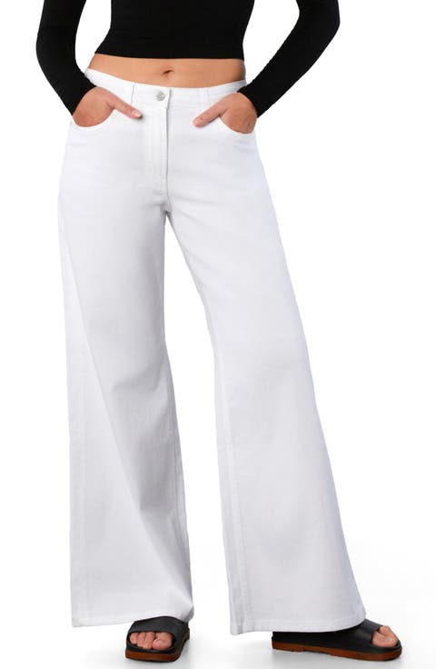 Flat Front Wide Leg Jeans