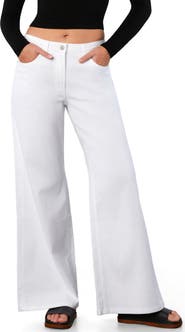 HINT OF BLU Flat Front Wide Leg Jeans