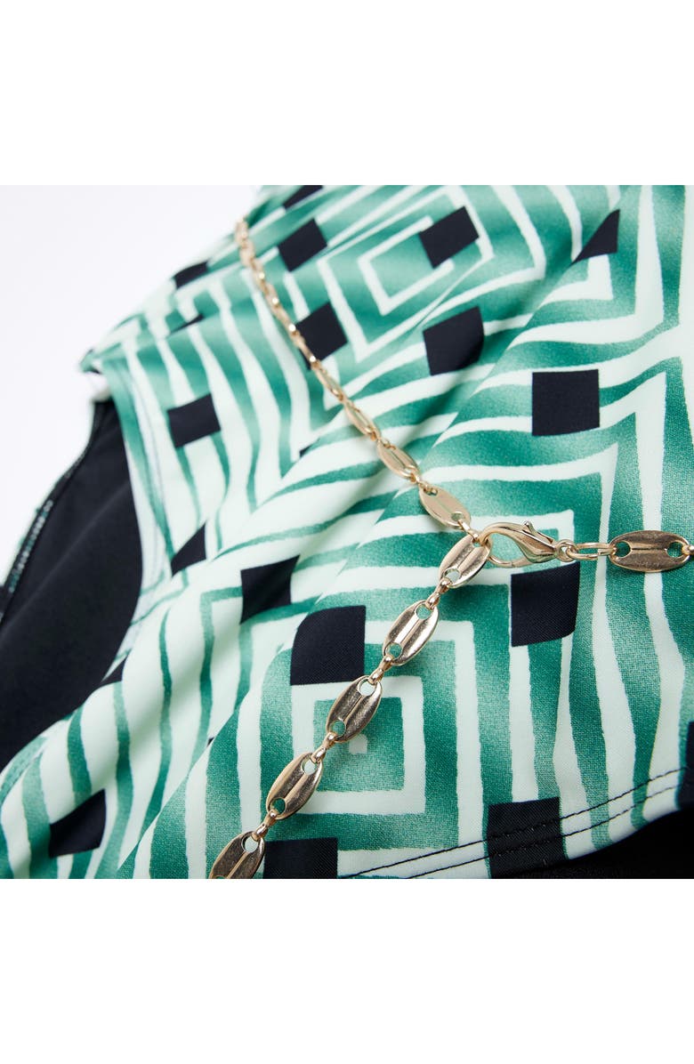 River Island Print Chain Belt One-Piece Swimsuit, Alternate, color, 