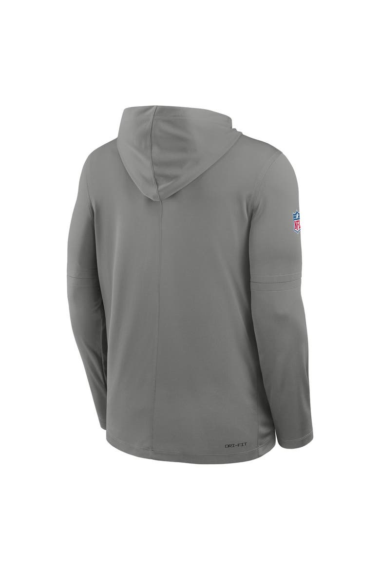 Men's Nike Gray Buffalo Bills Sideline Alternate Lightweight Long Sleeve Hooded Dri-FIT T-Shirt, Alternate, color, Gray