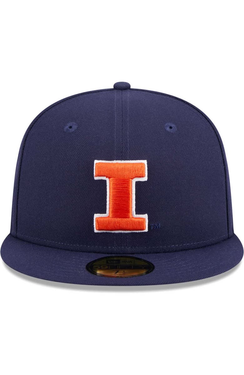 New Era Men's New Era Navy Illinois Fighting Illini 59FIFTY Fitted Hat, Alternate, color, 
