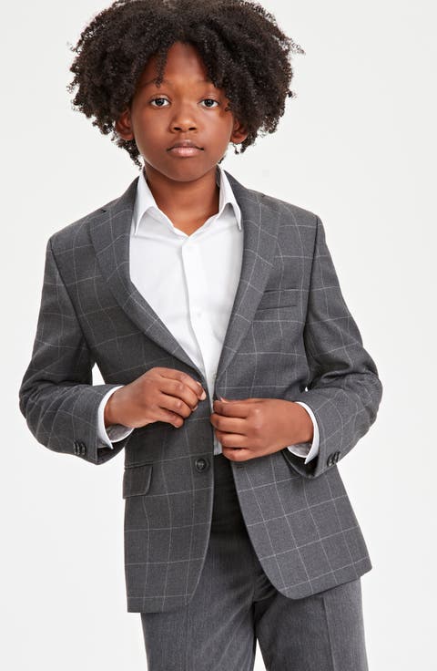 Kids' Windowpane Check Blazer