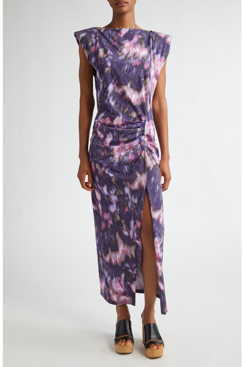 Nadela Cap Sleeve Midi Dress, Main, color, PURPLE/ LILAC