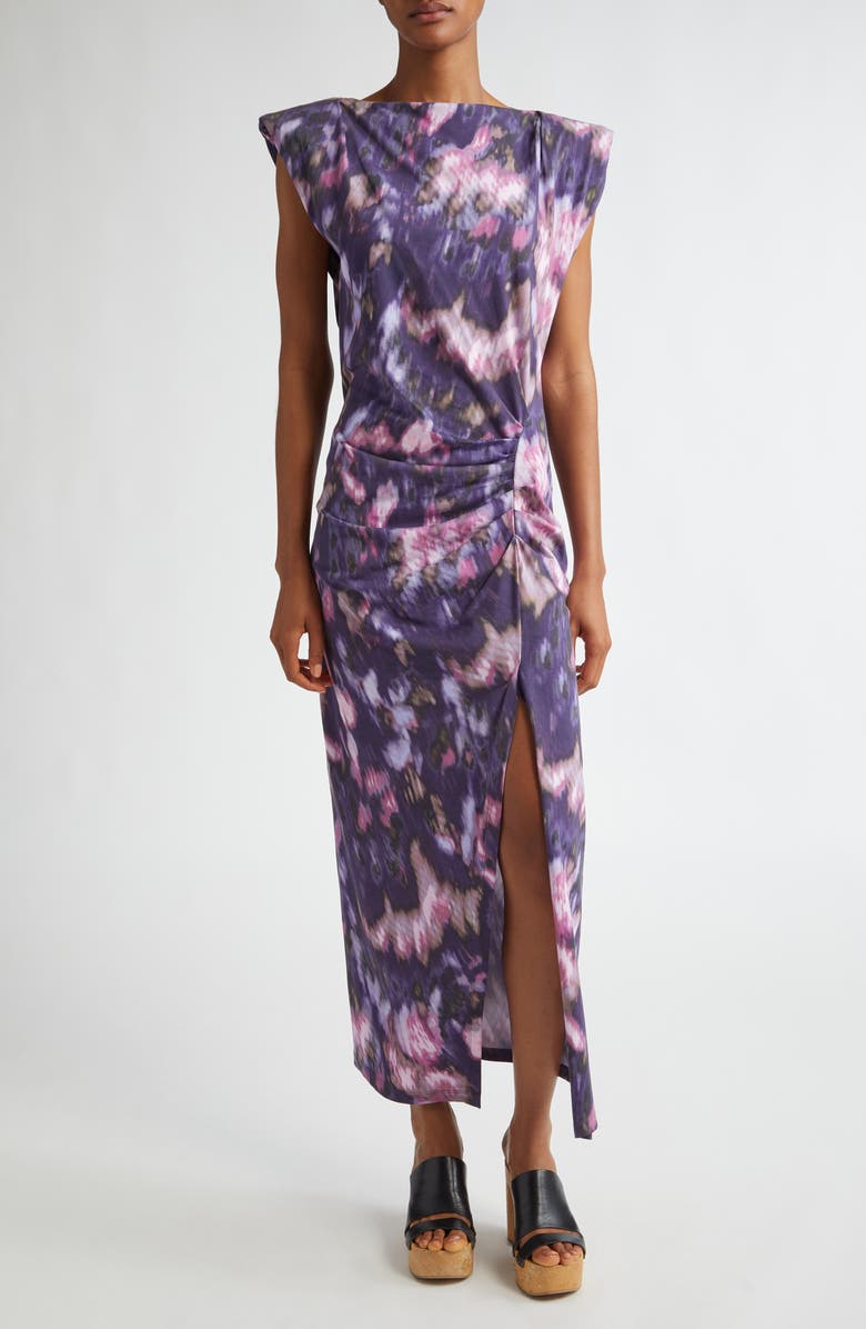 Isabel Marant Étoile Nadela Cap Sleeve Midi Dress, Main, color, 