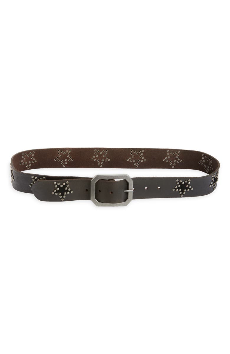 Free People Starcrossed Studded Leather Belt, Main, color, Midnight Hour