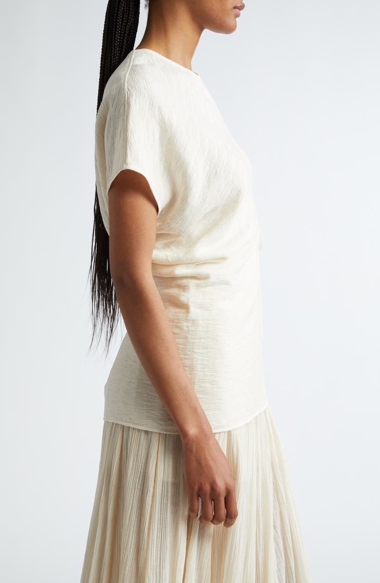 TOTEME Crinkle Texture Knit Top, Alternate, color, Cream