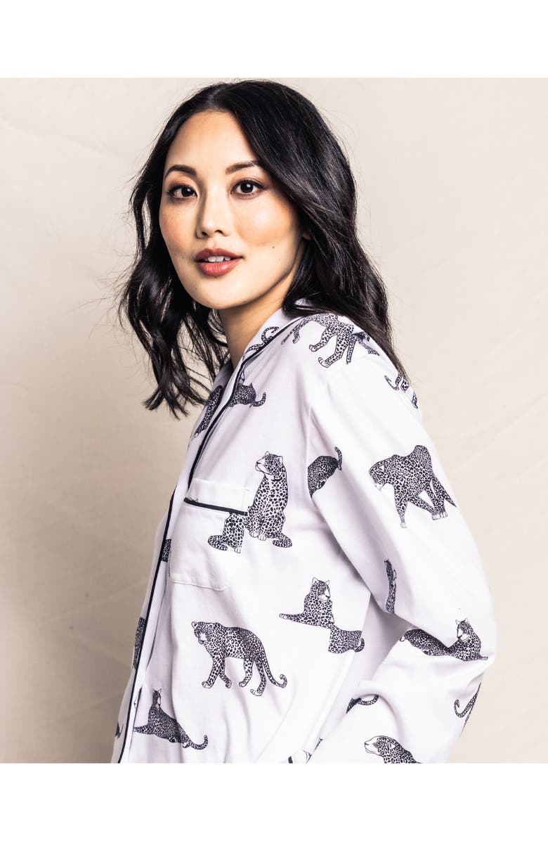 Petite Plume Panther Print Short Pajamas, Alternate, color, 