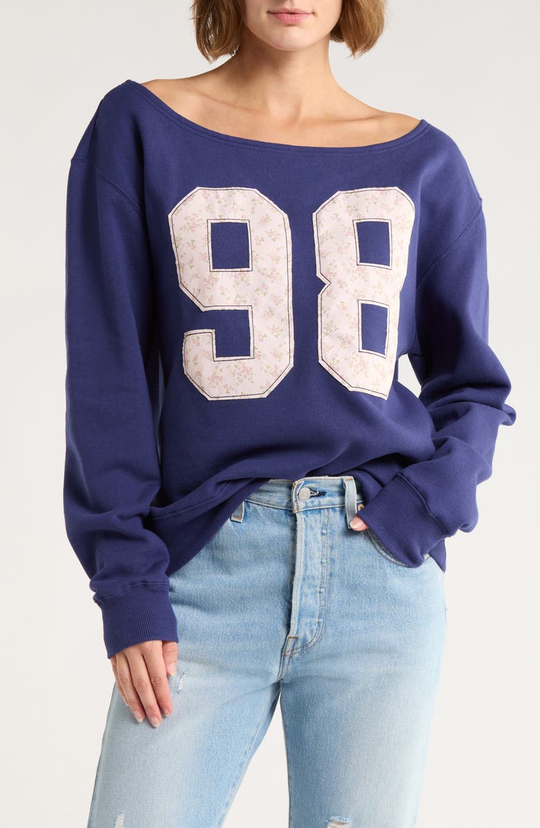 Hi Res 98 Ditsy Flower Sweatshirt, Main, color, Medieval Blue