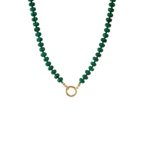 Green Beaded Clicker Necklace