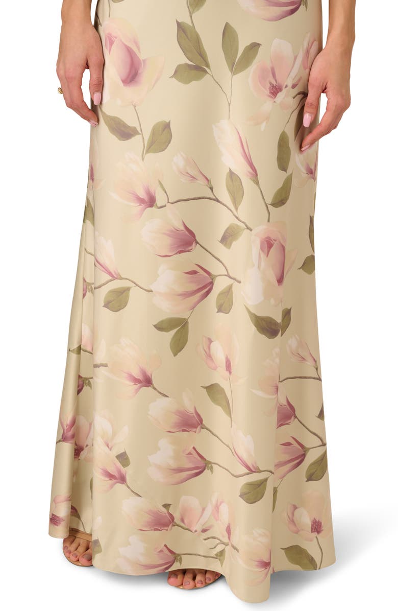 Adrianna Papell Printed Satin Mermaid Gown, Alternate, color, 