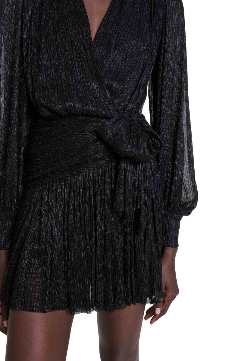 maje Short lamé dress, Alternate, color, 