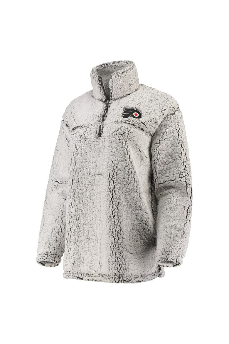 Women's G-III 4Her by Carl Banks Gray Philadelphia Flyers Sherpa Quarter-Zip Pullover Jacket, Alternate, color, Gray