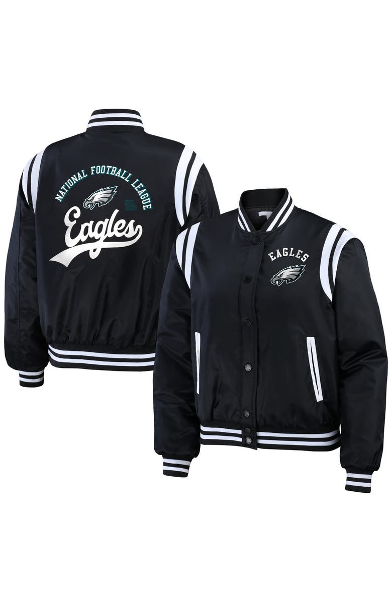 WEAR by Erin Andrews Women's WEAR by Erin Andrews Black Philadelphia Eagles Full-Zip Bomber Jacket, Main, color,