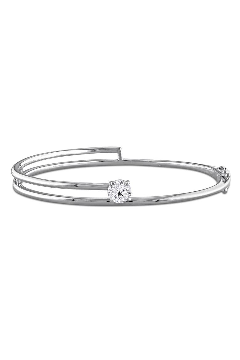 Lab-Grown Diamond Spiral Bangle 14k, Main, color, White Gold