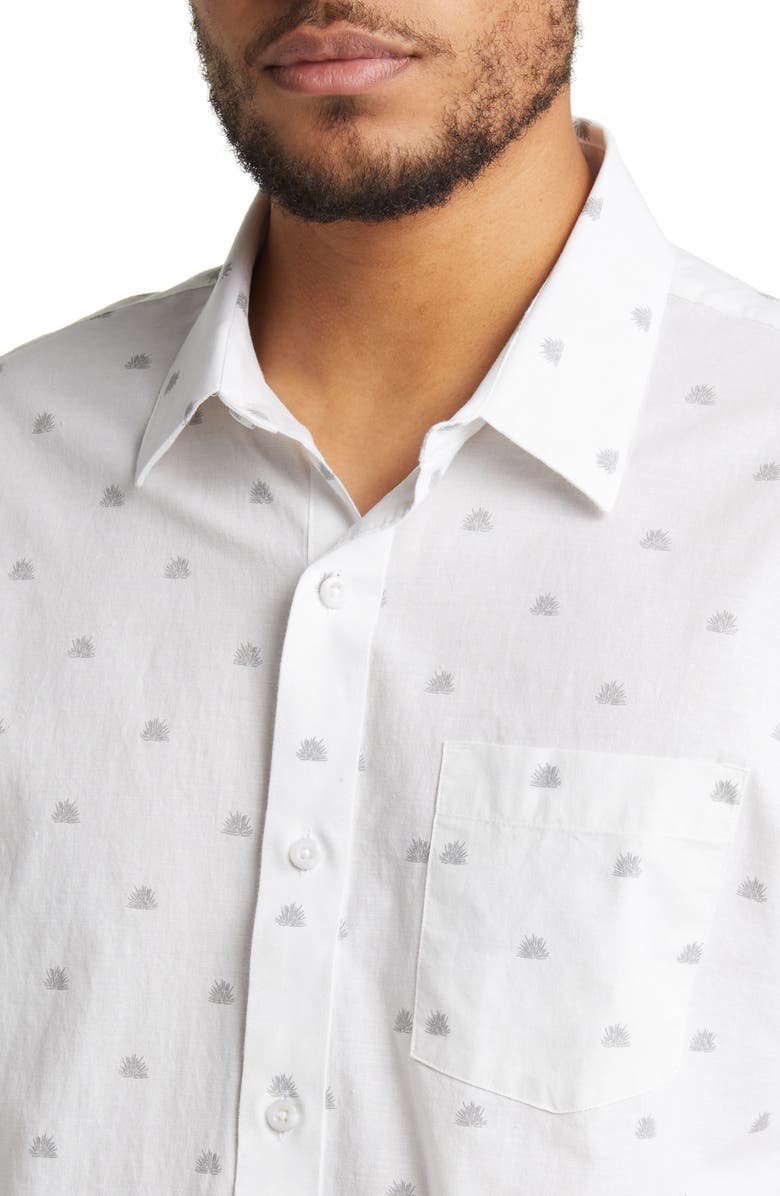 TravisMathew Inbox Incoming Short Sleeve Stretch Button-Up Shirt, Alternate, color, 