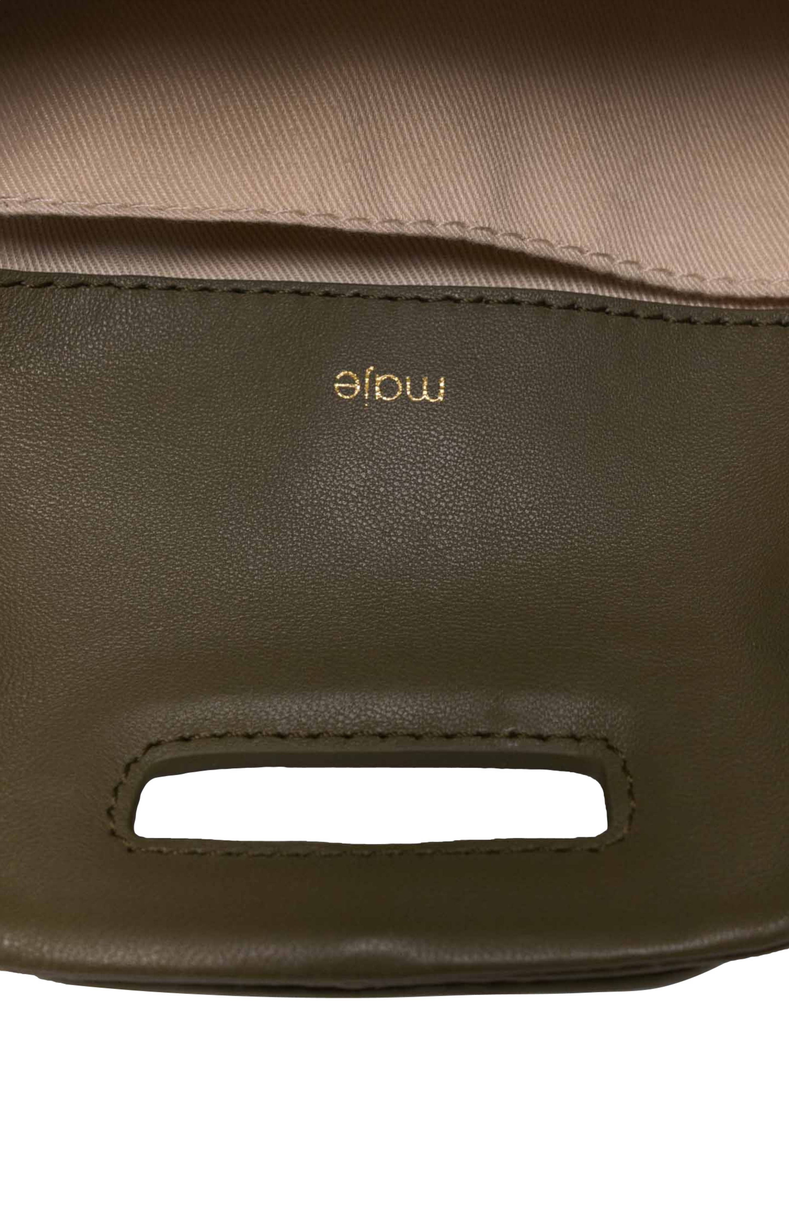 maje Miss M mini plain leather bag, Alternate, color, 