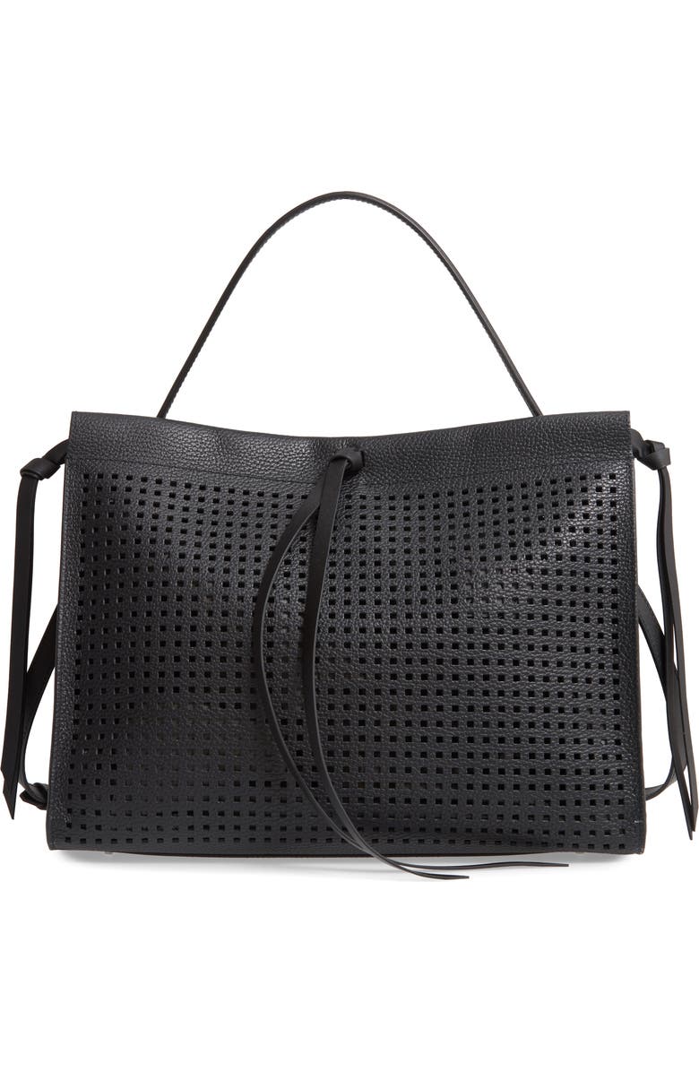 BOSS Katlin Small Perforated Leather Tote, Main, color,