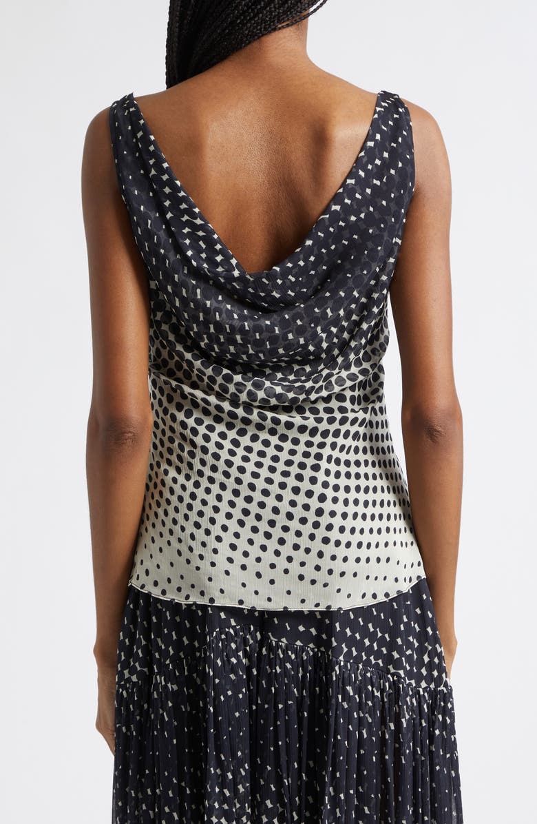 Christopher John Rogers Halftone Wiggle Dot Cowl Back Shell, Alternate, color, Black Multi