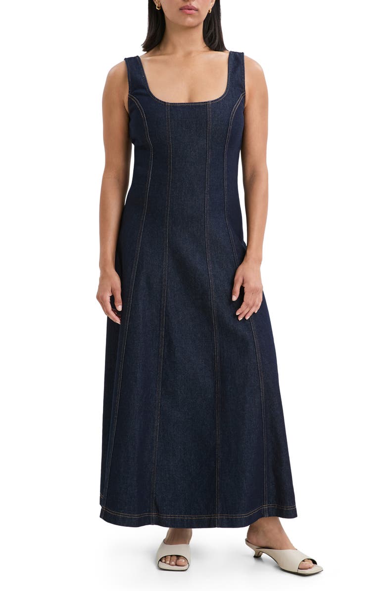 Marcella Melrose Denim Maxi Dress, Alternate, color, Dark Blue