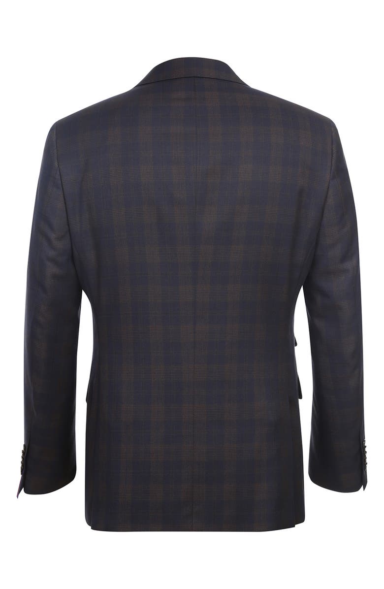 English Laundry Plaid Two Button Peak Lapel Suit, Alternate, color, Blue