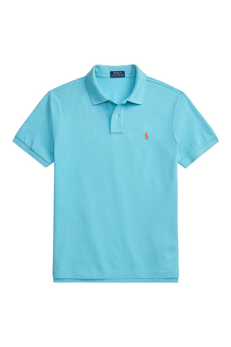 The Iconic Cotton Mesh Polo, Alternate, color, PERFECT TURQUOISE