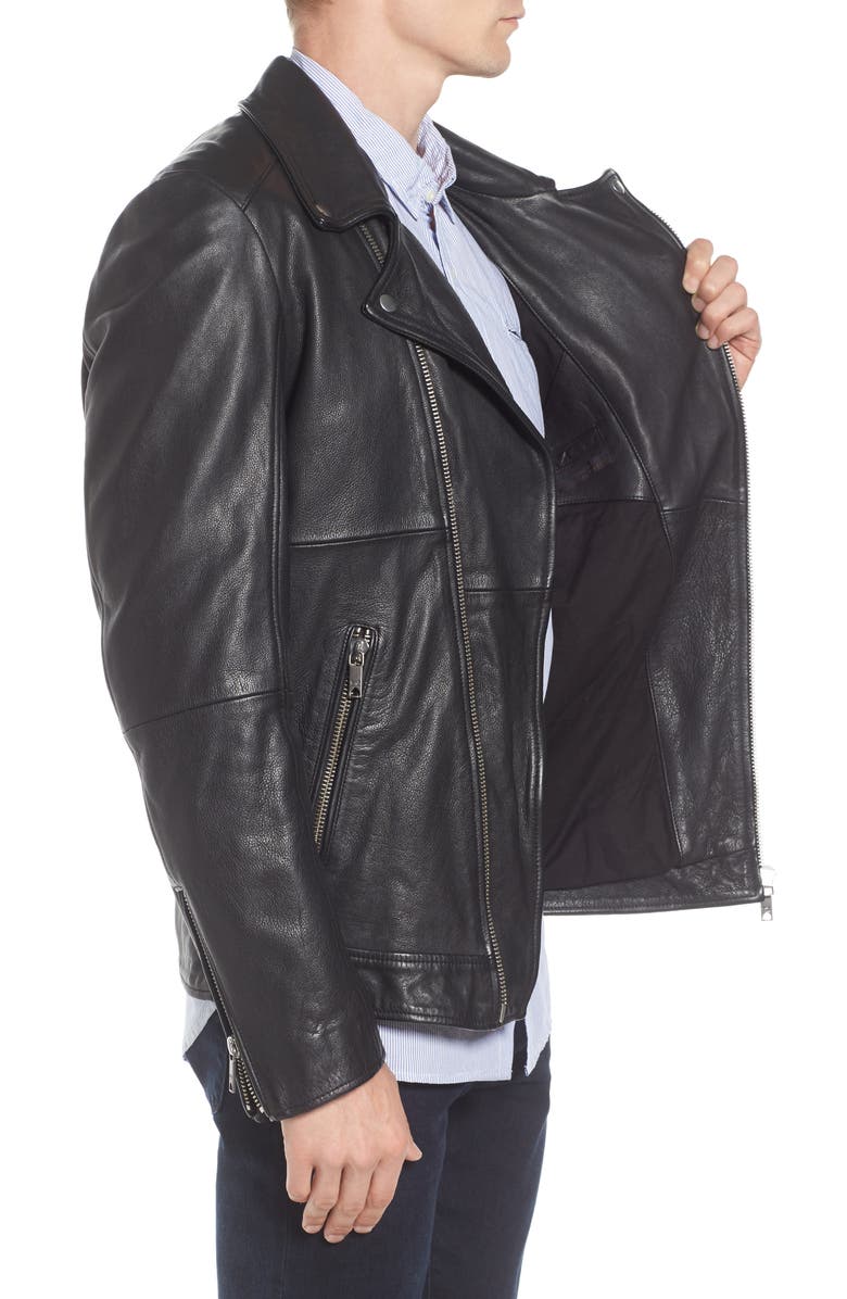 Scotch & Soda Classic Leather Jacket, Alternate, color, 