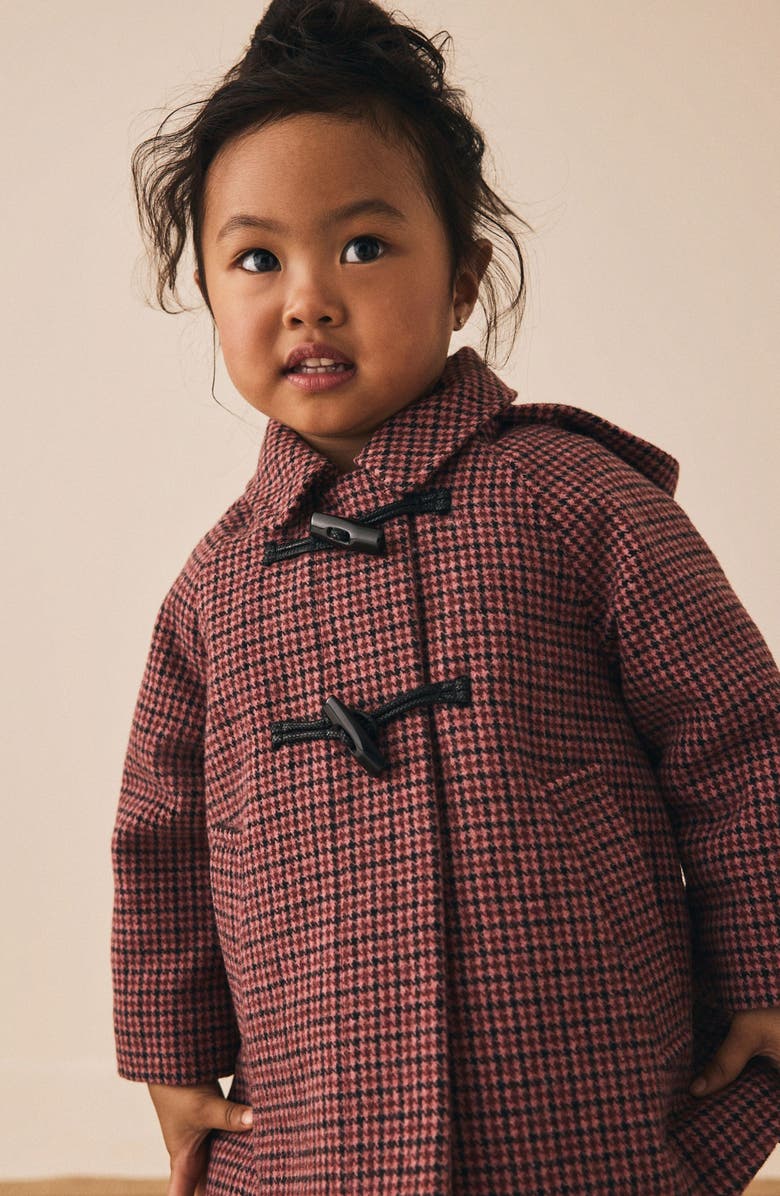 NEXT Kids' Hooded Houndstooth Coat, Alternate, color, Check