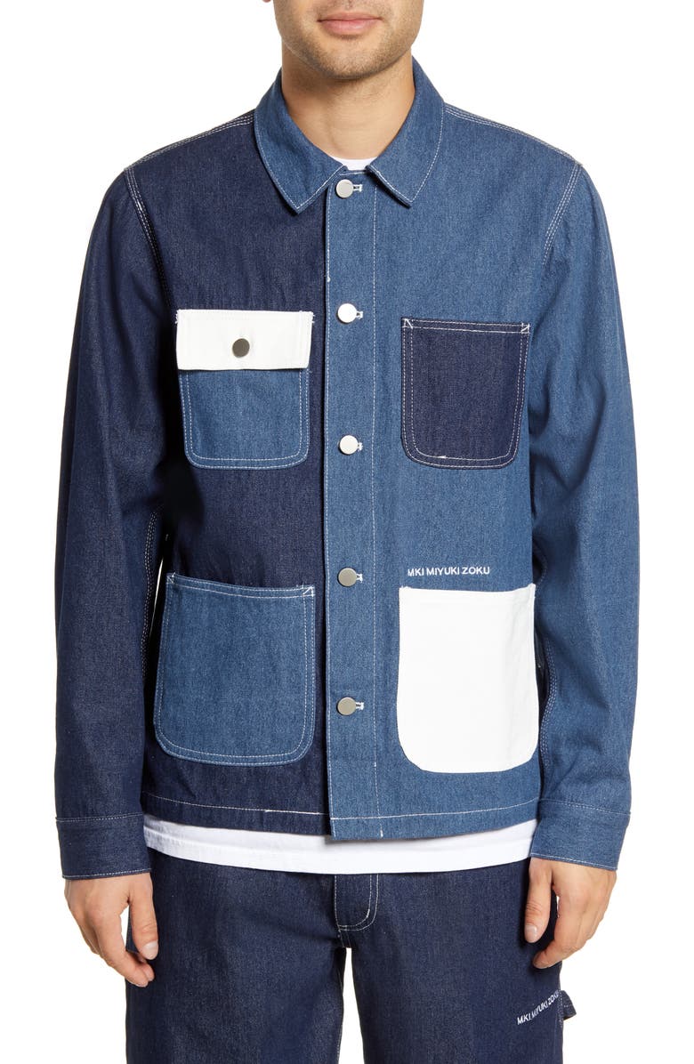 MKI Miyuki Zoku Patchwork Denim Chore Jacket, Alternate, color, 