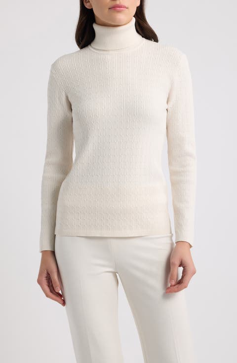 Mini Cable Turtleneck Sweater