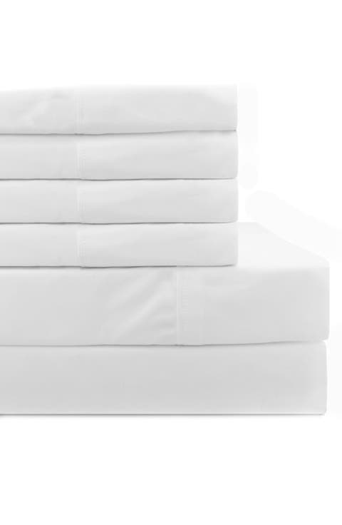 Pleat Detail 400 Thread Count Sheet Set with Bonus Pillowcases