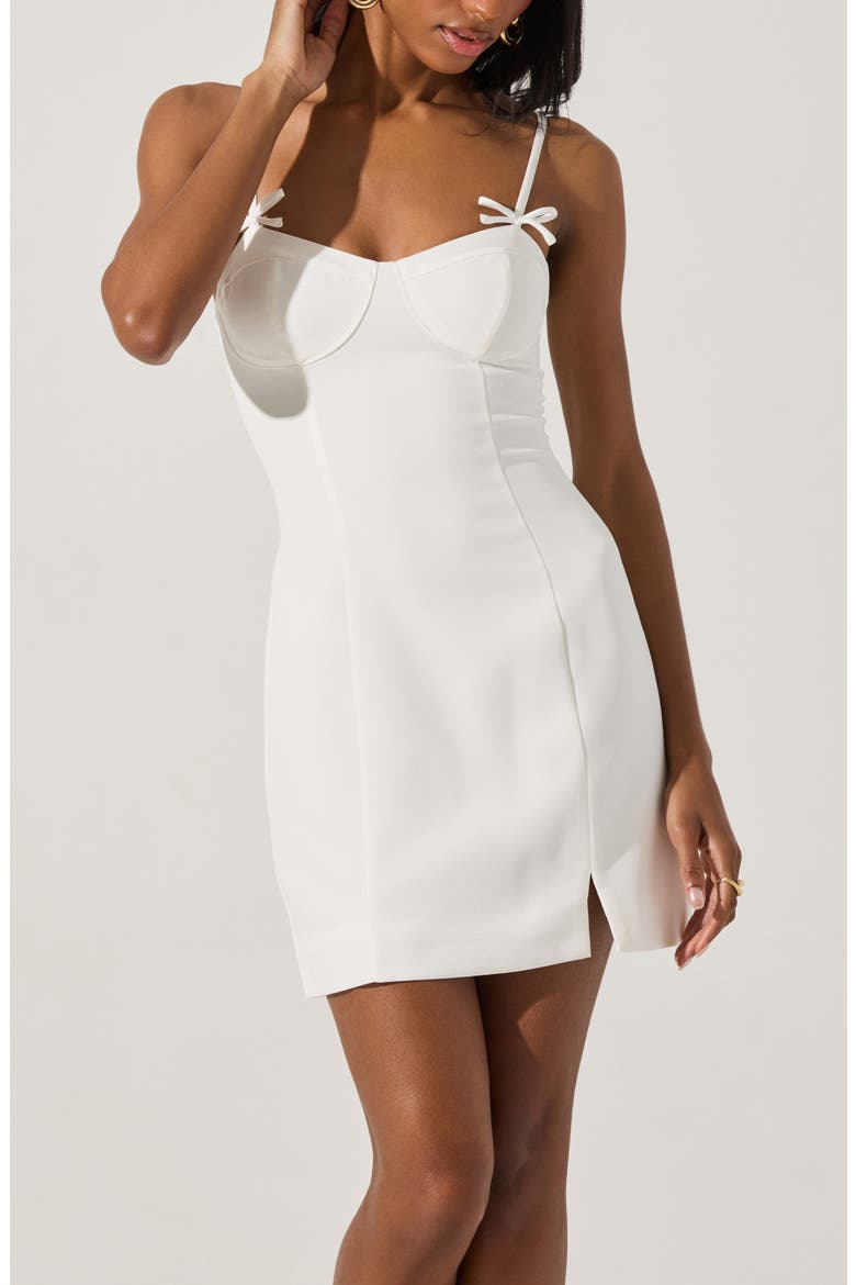 Bow Detail Minidress, Alternate, color, WHITE