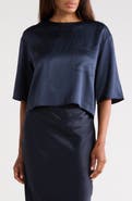 TWP Ex Short Sleeve Hammered Satin Top