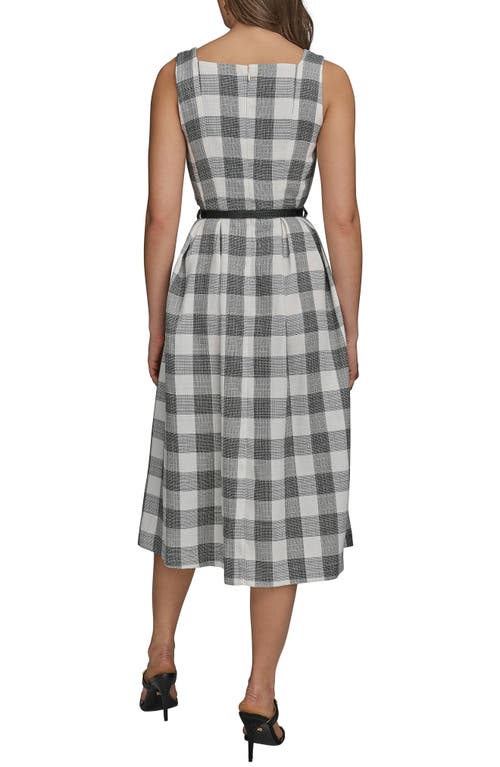 Shop Donna Karan New York Check Sleeveless Midi Dress