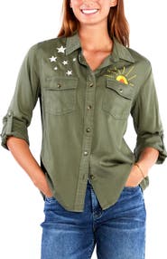 Billy T Hello Sunshine Embroidered Button-Up Shirt