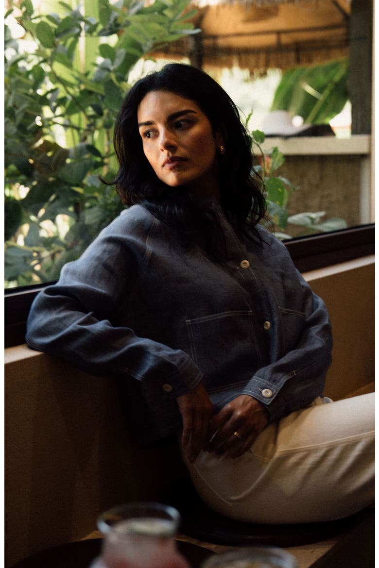 Mira Boxy Jacket, Alternate, color, Steel Blue